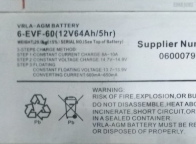 Комплект АКБ TISEL BP 2х12V 64A/h