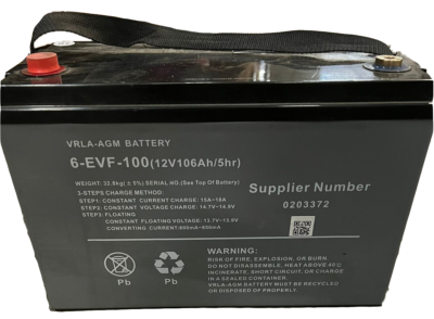 Аккумуляторная батарея 12V/106Ah 6-EVF-100 (330х170х210)