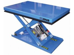 Купить со скидкой по акции стационарный подъемный стол одноножничный г/п 2 тонны, известного европейского бренда JIHAB, произведен в Швеции. Платформа 1350x800 мм, подъем на 990 мм