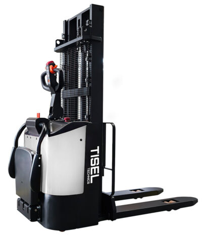Купить Tisel Technics ES15N DX320 Li-Ion - самоходный штабелер с Li-Ion аккумулятором для небольших складов, складная платформа, г/п 1500 кг, мачта дуплекс, подъем 3.2м